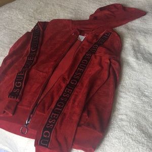 BRAND NEW GUESS SUEDE ZIPPED UP HOODIES